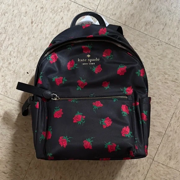 kate spade | Bags | Kate Spade Black Backpack With Red  display picture 3